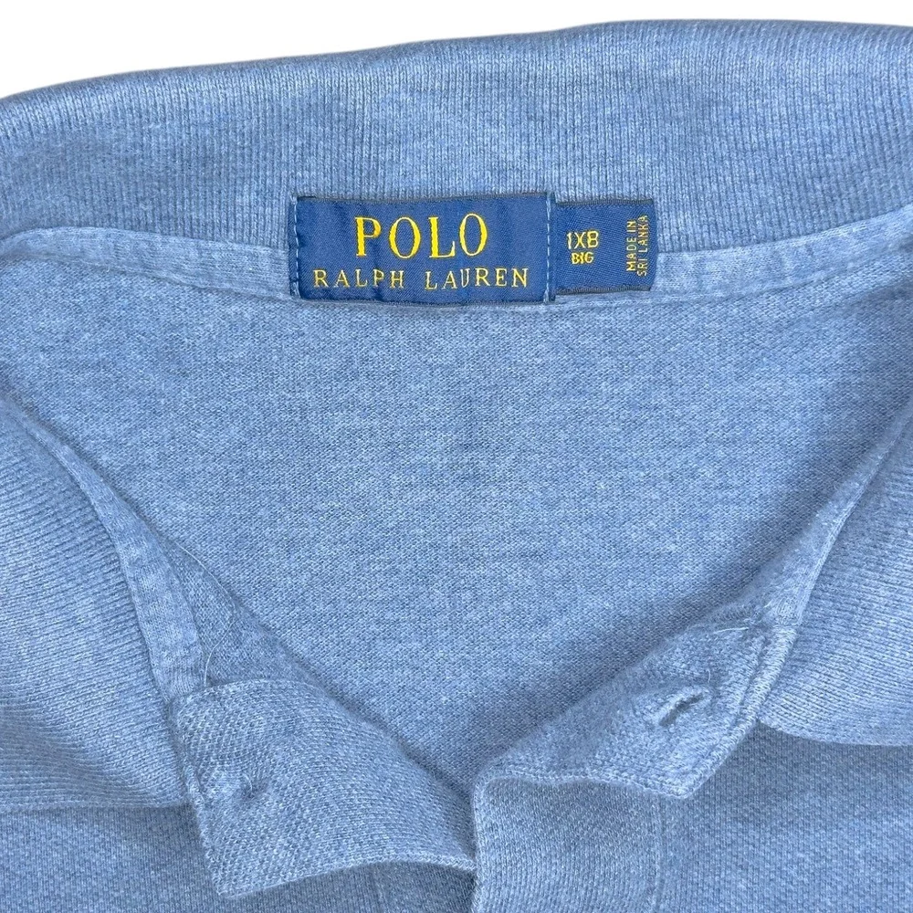 Polo Ralph Lauren Men's 1XB 100% Cotton Blue Short‎ Sleeve Polo Shirt Brown Pony